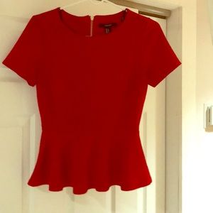 Red peplum top